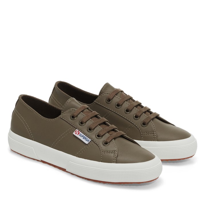 Superga 2750 Nappa Lea Fossil-matt-f Avorio