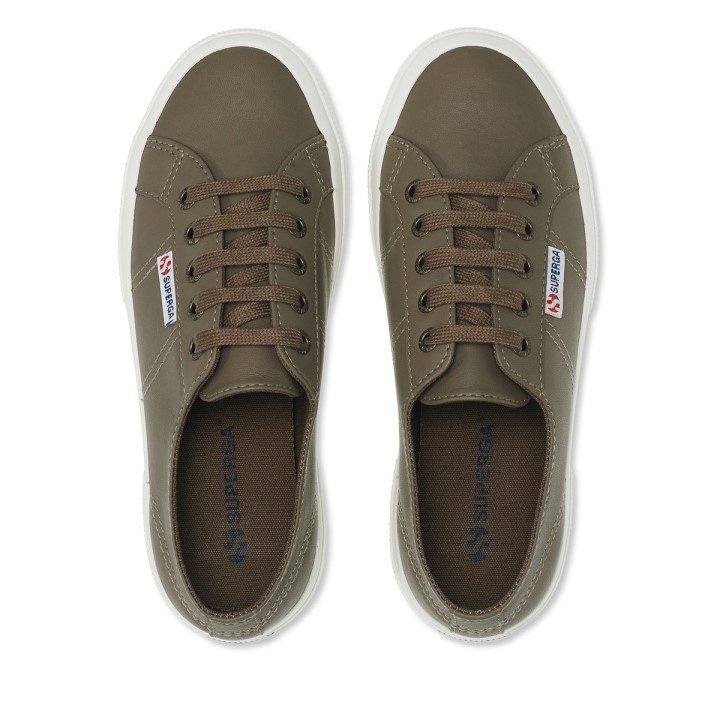 Superga 2750 Nappa Lea Fossil-matt-f Avorio