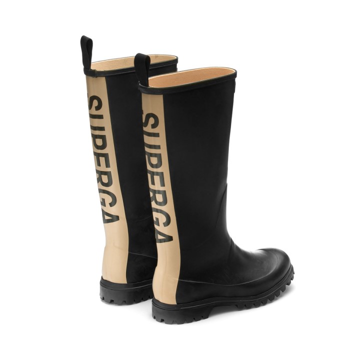 Superga 799 Gumene čizme Crni Natpis