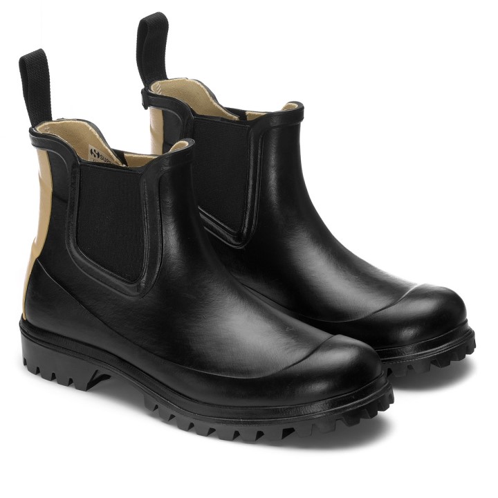 Gumene čizme Superga 798 Crni Natpis