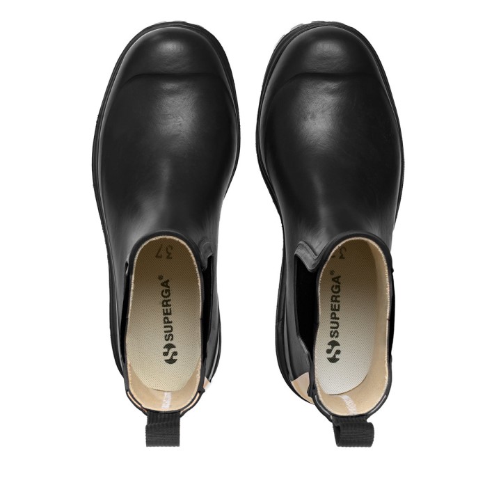 Gumene čizme Superga 798 Crni Natpis