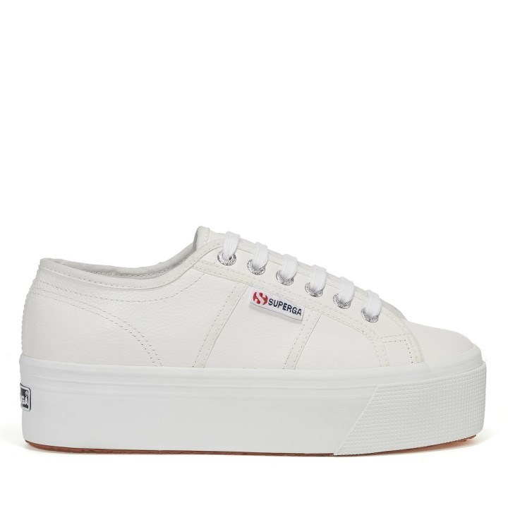 Superga 2790 Puna Zrnasta Koža Bijelo-bijela