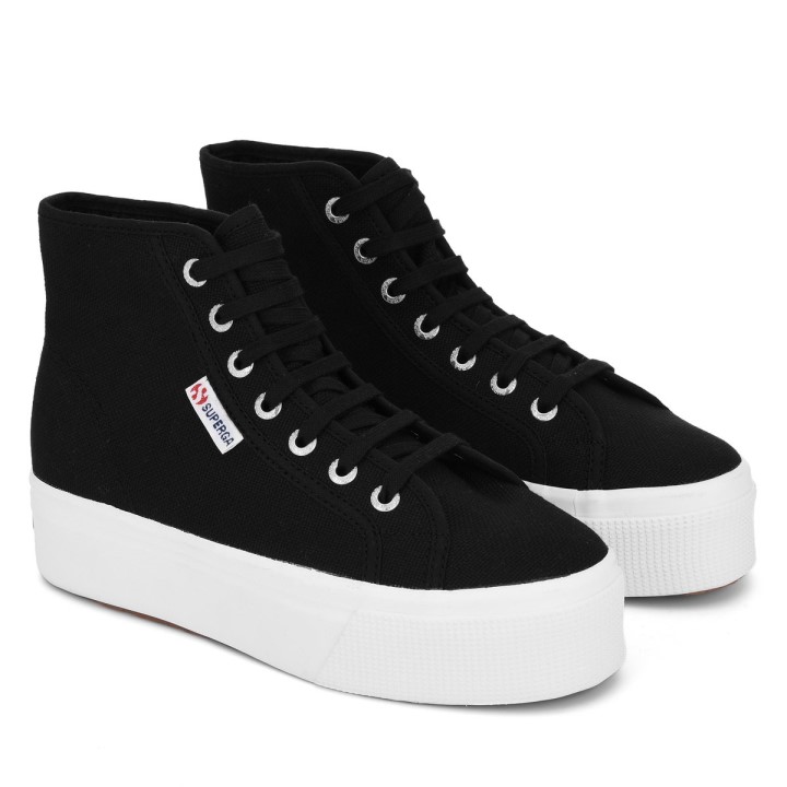 Superga 2705 Visoka Gornja Crno-bijela