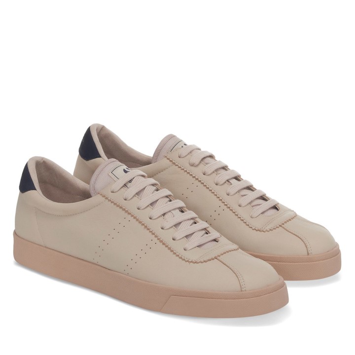 Superga 2843 Club S Prime Soft Leather Fog-navy-f Tobacco