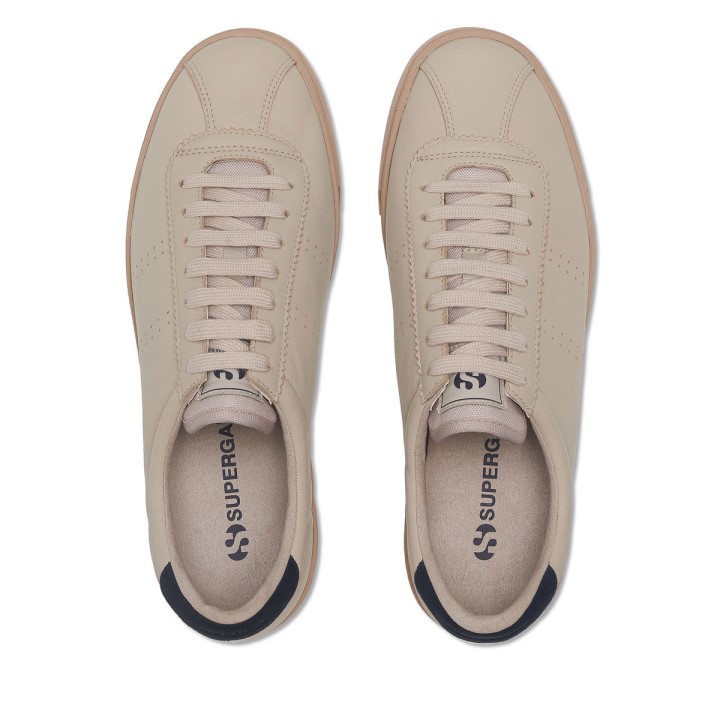 Superga 2843 Club S Prime Soft Leather Fog-navy-f Tobacco