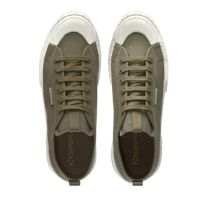 Superga 2630 Trakasta Traka Zelena Safari-f Avorio
