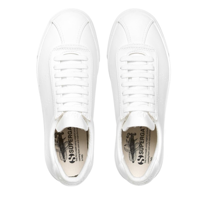 Superga 2843 Club S Bijela Koža Na Bazi Kukuruza