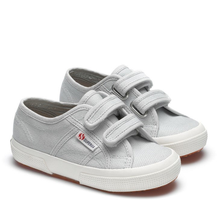 Superga 2750 Jstrap Classic Kids Siva Lilla-f Avorio