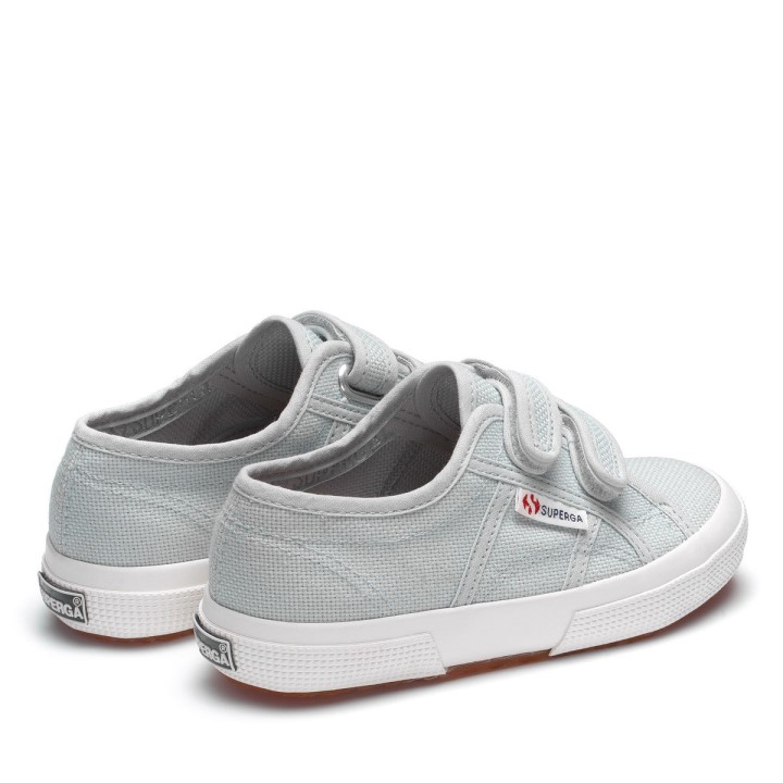 Superga 2750 Jstrap Classic Kids Siva Lilla-f Avorio