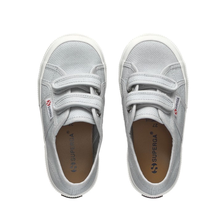 Superga 2750 Jstrap Classic Kids Siva Lilla-f Avorio