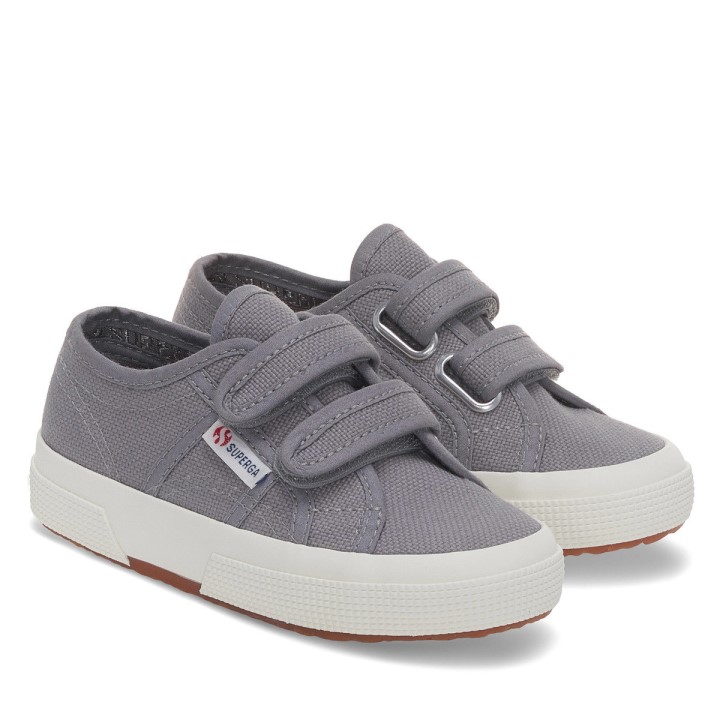 Superga 2750 Jstrap Classic Kids Sivo Plavkasto - F Avorio