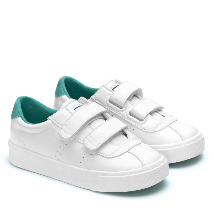 Superga 2843 Kids Club S Vegansko Bijelo-tirkizno Prašnjavo