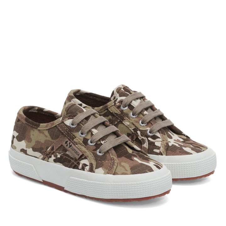 Superga 2750 Kids Camo Ripstop Beige Raw Camouflage